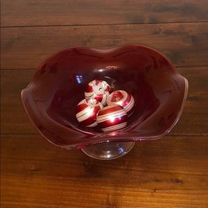 christmas dish with candle balls